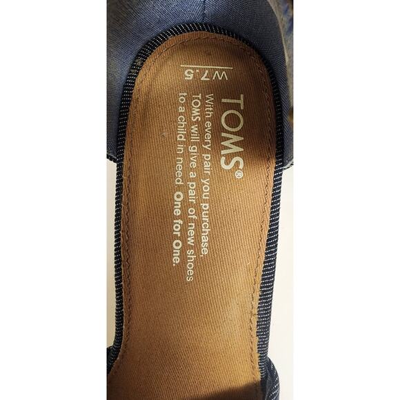 Toms Sandals Women's Sienna Criss Cross Straps Black Wedge Buckle Sandals 7.5 - Picture 9 of 11